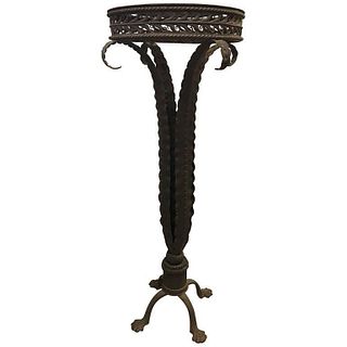 Neoclassical Plume Leg Wrought Iron  Pedestal