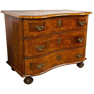 18th Century Fruit Wood Marquetry Inlaid Commode Chest