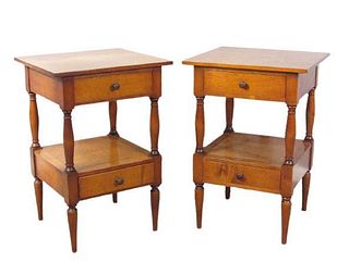 Pair Colonial Style Bedside Stands