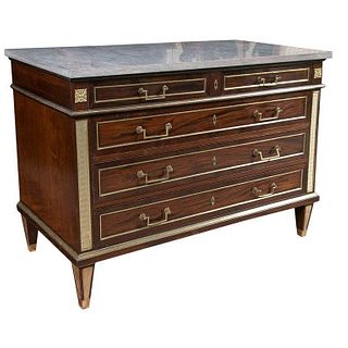 Russian Neoclassical Baltic  Marble-Top Commode
