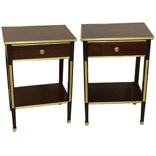 Pair of One Drawer Neoclassical Style Side Tables