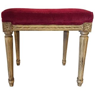 Distressed Painted Louis XVI Style Stool