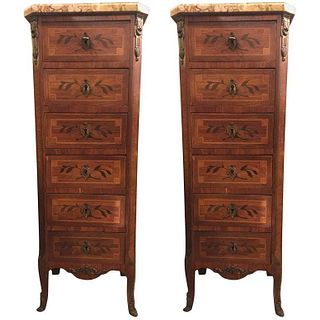 French Tall Lingerie Louis XV Style Chests
