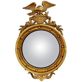 Federal Style Convex Eagle Carved Mirror