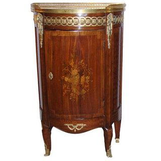 Inlaid Pedestal End Table Night Stand