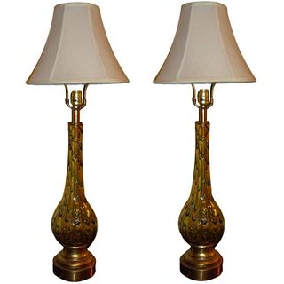 Pair of Multicolored Murano Glass Table Lamps