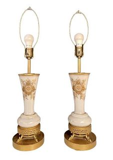 Pair of Hand Painted Italian Style Lamps