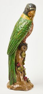 Large and Imposing Plaster Parrot Sculpture