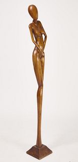 Large Modernist Carving of Woman