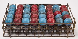 Metal Tray with Wooden Balls