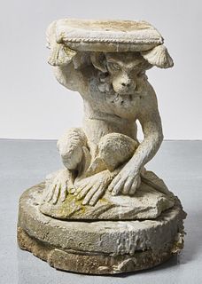 Cast Stone Monkey Pedestal