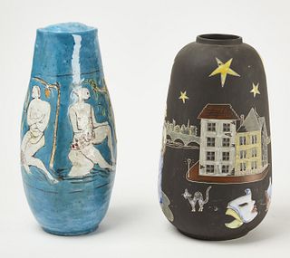 Two Large Modern Ceramic Vases