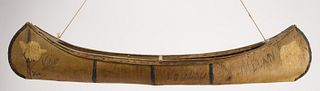 Native American Birch Bark Canoe Model