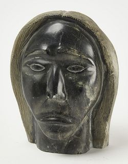 Large Eskimo Stone Carved Head