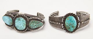 Two Navajo Turquoise Bracelets