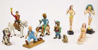 Group of Carved and Painted Folk Art Figures