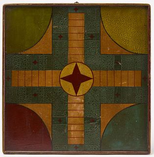 Painted Parcheesi Gameboard