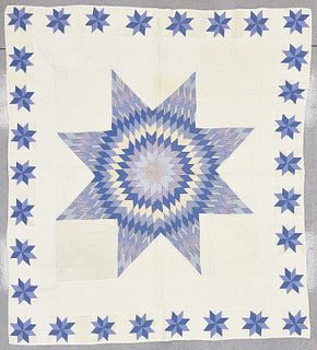 Antique Blue and White Star Quilt