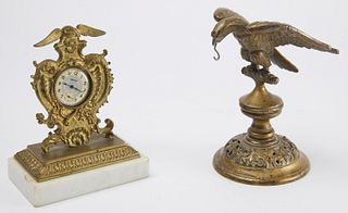 Two Brass Patriotic Watch Holders