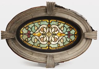 Early Architectural Window with Stained Glass