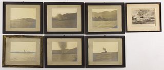 Lot of 7 Military Ship Photos & Chest