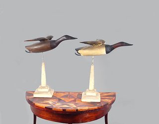 Inlaid Table and Flying Canvasback Pair, John Glenn (1876-1954)