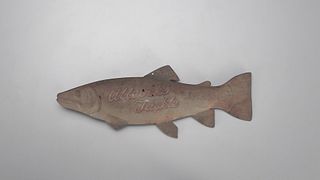 "Allcock's Tackle" Tin Fish Sign