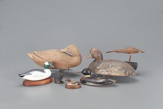 Seven Decoys and Bird Carvings