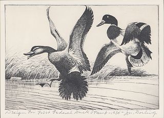 Jay Norwood "Ding" Darling (1876-1972), 1934 Federal Duck Stamp Design