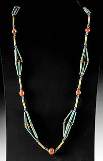 Egyptian Faience / Carnelian Beaded Necklace