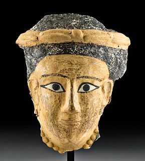 Romano-Egyptian Polychrome Cartonnage Mummy Mask