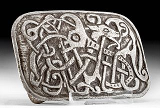 Viking Silver Belt Buckle, Mammen Type