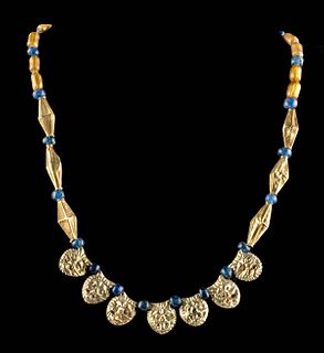 Achaemenid Gold Necklace w/ 7 Feline Head Pendants