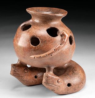 Colima Pottery Double Snake Incensario