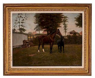 Equestrian Scene by R. A. Clark 