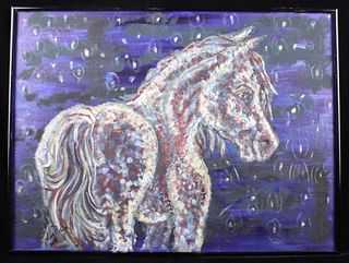 Signed Horse Impressionist Oil Painting c 2021