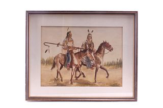 Paul Surber ( B. 1942 - ) Native American Gouache