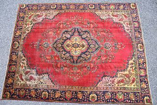 Tabriz Persian Hand Knotted Large Wool Rug 1920-40