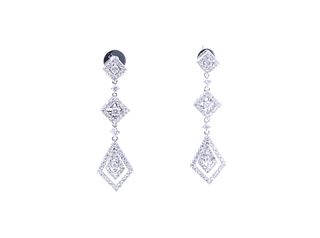 Art Deco Diamond 18k White Gold Earrings