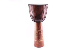 South African Hand Carved Djembe Drum c. 1940's