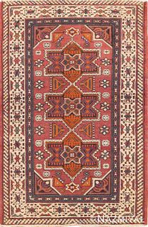 ANTIQUE BEZALEL RUG FROM ISRAEL. 4 ft 3 in x 2 ft 10 in (1.3 m x 0.86 m).