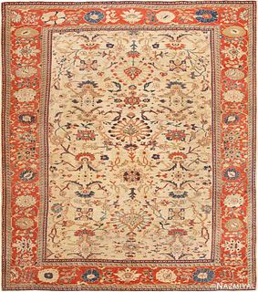 ANTIQUE PERSIAN SULTANABAD CARPET. 13 ft 9 in x 11 ft 9 in (4.19 m x 3.58 m).