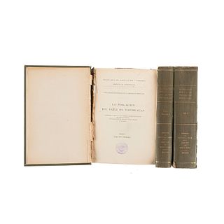 Gamio, Manuel. La Población del Valle de Teotihuacan. México, 1922. Tomos I - II en tres volúmenes. Pz: 3.