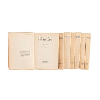 Publicaciones de la Sociedad de Estudios Cortesianos. México: Editorial Jus, 1949 - 1950, 1953. Números 1-7. Ed. de mil ejemp. Pzas: 7.