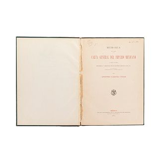 García Cubas, Antonio. Memoria para Servir a la Carta General del Imperio Mexicano y Demás Naciones... México, 1892. 1 lámina.