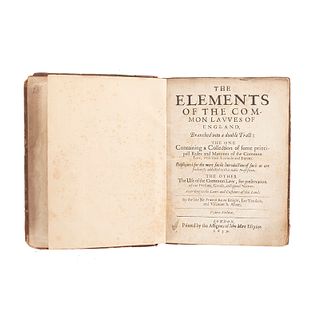 Bacon, Francis. The Elements of the Common Lavves of England. London, 1639.
