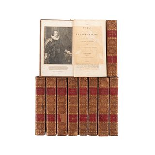 The Works of Francis Bacon. London: Printed for F. C. and J. Rivington, 1819. Tomos I - X. Retrato de Francis Bacon.  Piezas: 10.