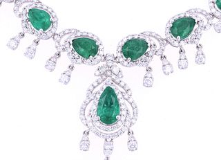 13.27cts Emerald & Diamond Necklace $79K Appraisal