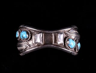 Navajo Silver & Turquoise Cuff/Watchband