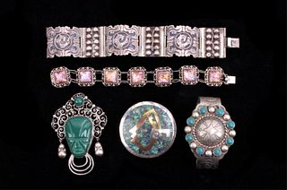 Sterling Various Pin & Bracelet Collection